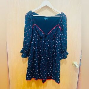 Charming Black and Red Mini Dress